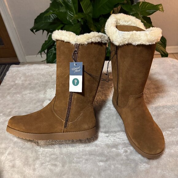Universal Thread - Charleigh Brown Suede Leather Boots - Picture 1 of 5